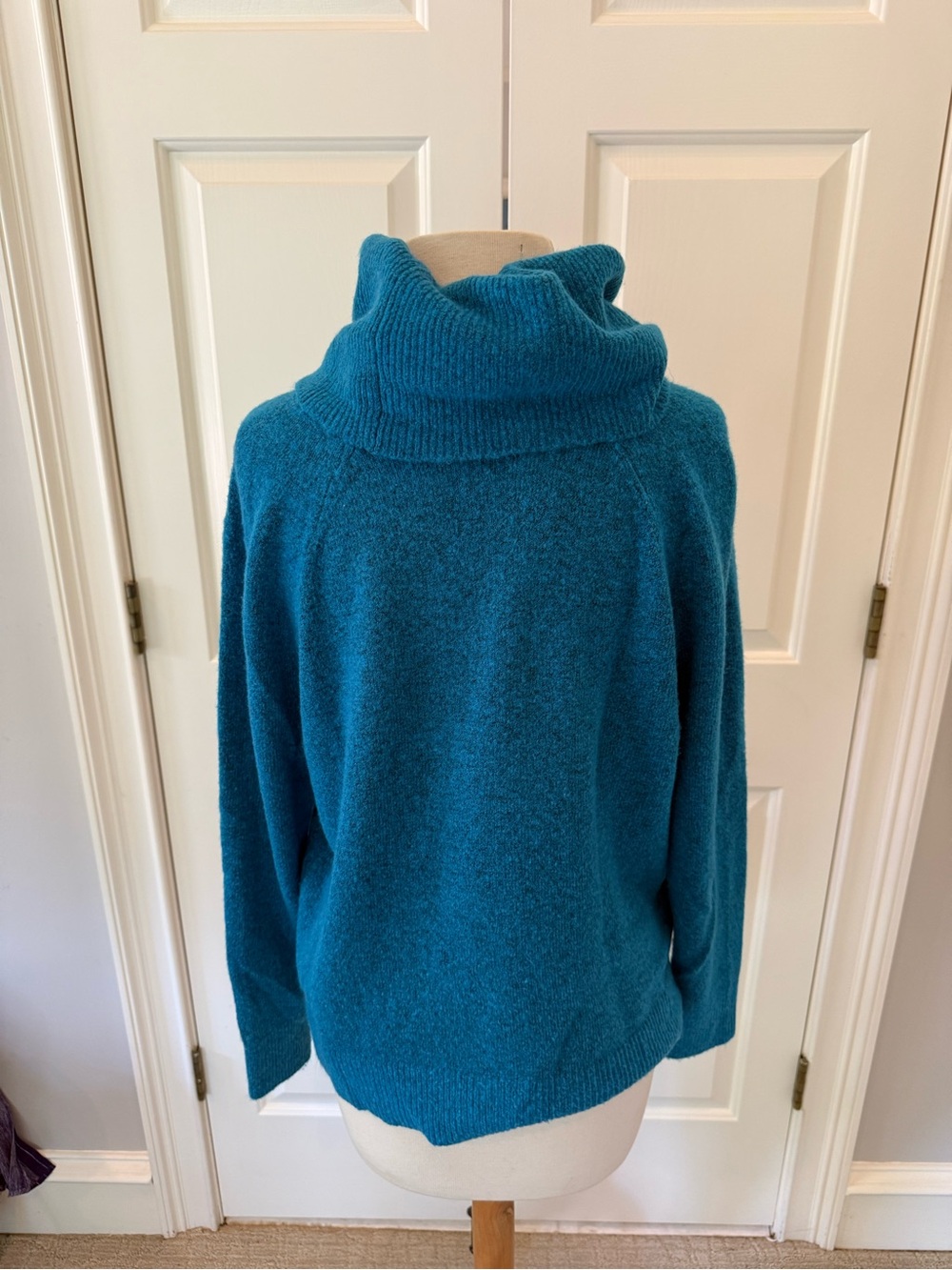 LOFT Teal Cowl Neck Sweater